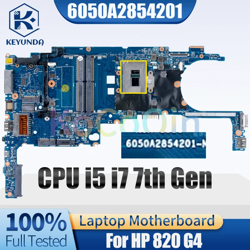 

For HP 820 G4 Notebook Mainboard 6050A2854201 i5-7200U i5-7300U i7-7600U 914271-001 914272-601 914274-601 Laptop Motherboard