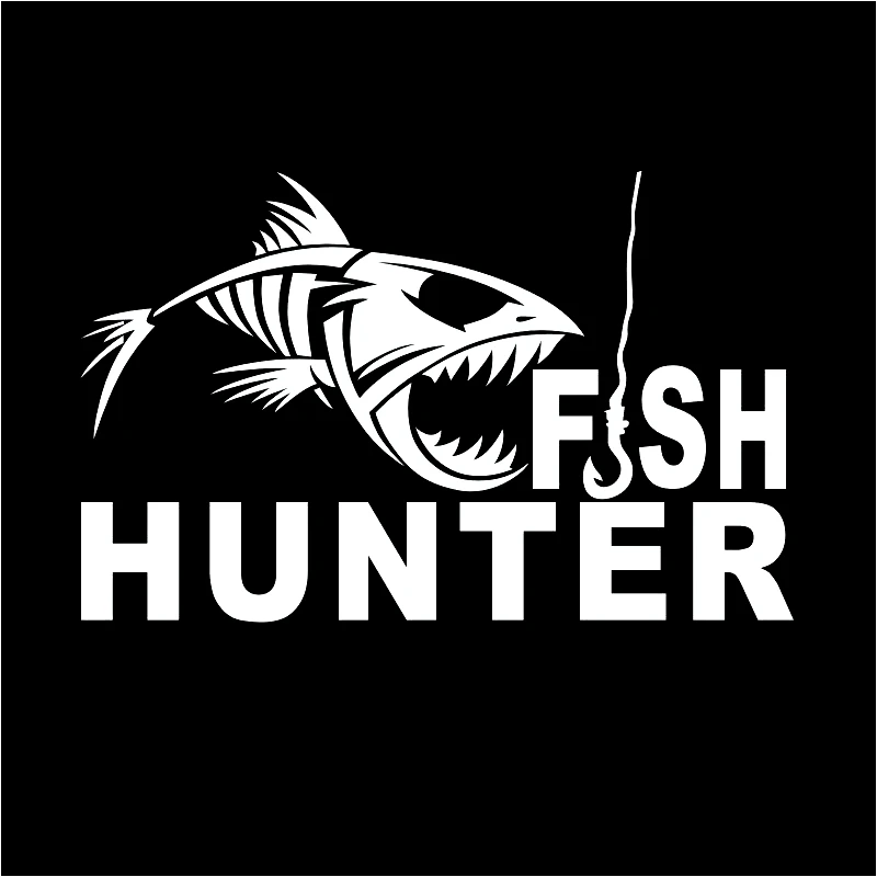 Fishing Fish Hunter Decorative Pattern Car Waterproof Vinyl Decal Sticker, detachable decals of various sizes 15cm