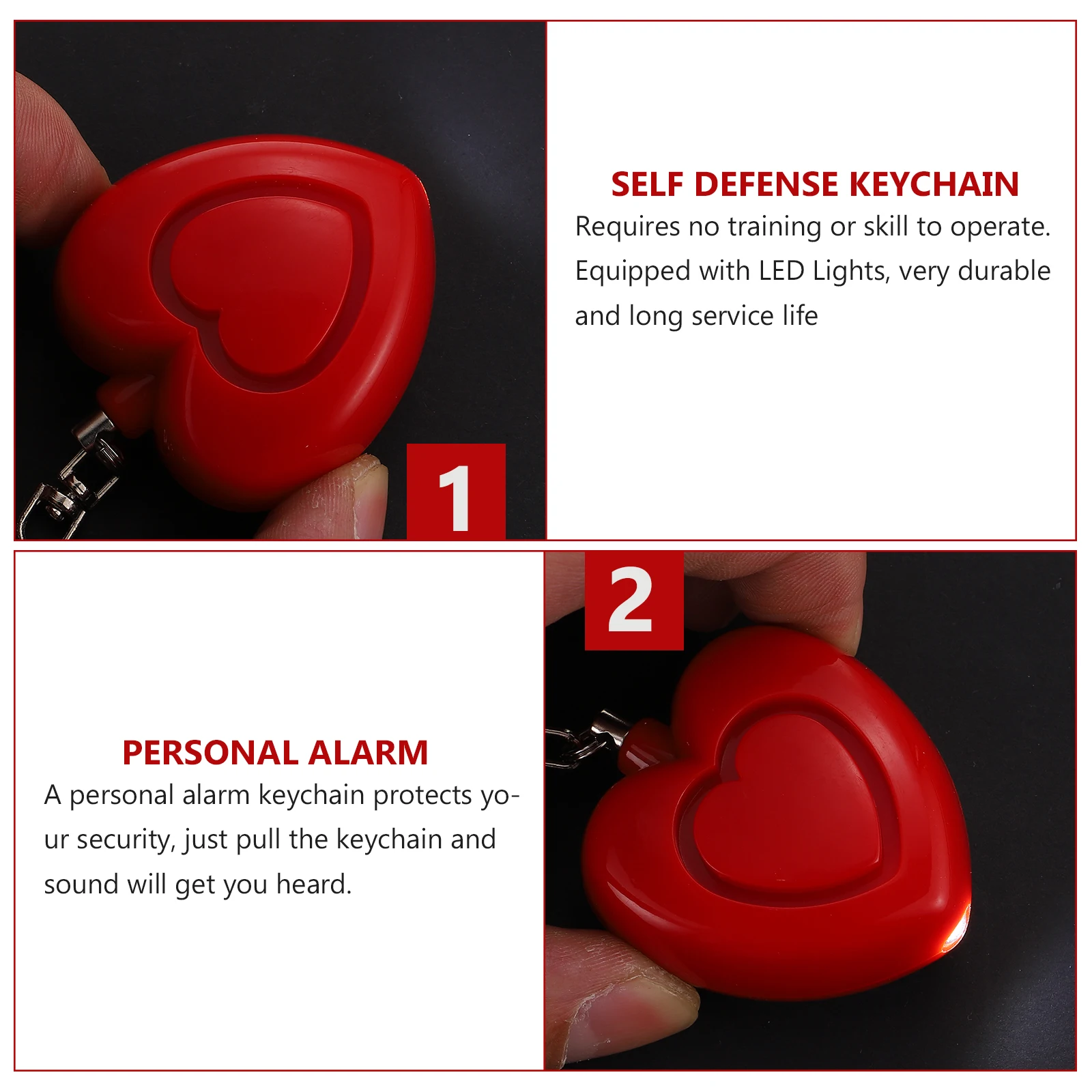 Security Alarm Keychain Personal Device with Loud Sound and Light Emergency Assistance for Seniors on The