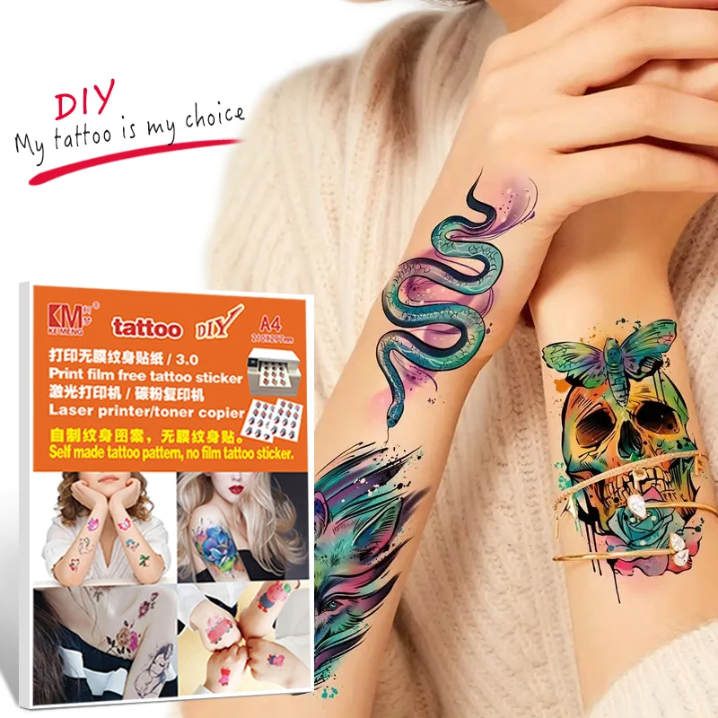 Printable Tattoo Supplies Tattoos Halloween Temporarywaterproof Kids Laser Print Temporary Tattoo Transfer Paper