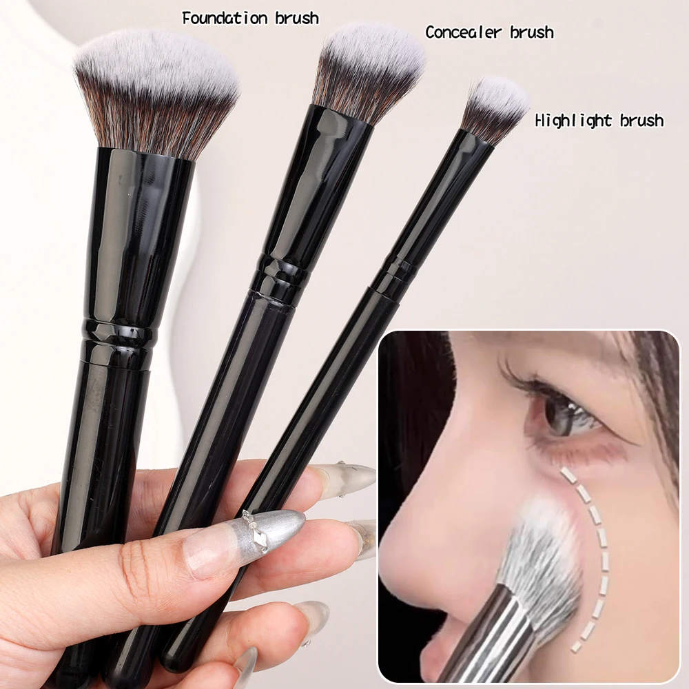 Professional Foundation Brush Sloped Broom Head Liquid Foundation Shadow Repairing Brushes Women Face Base Makeup Beauty Tools