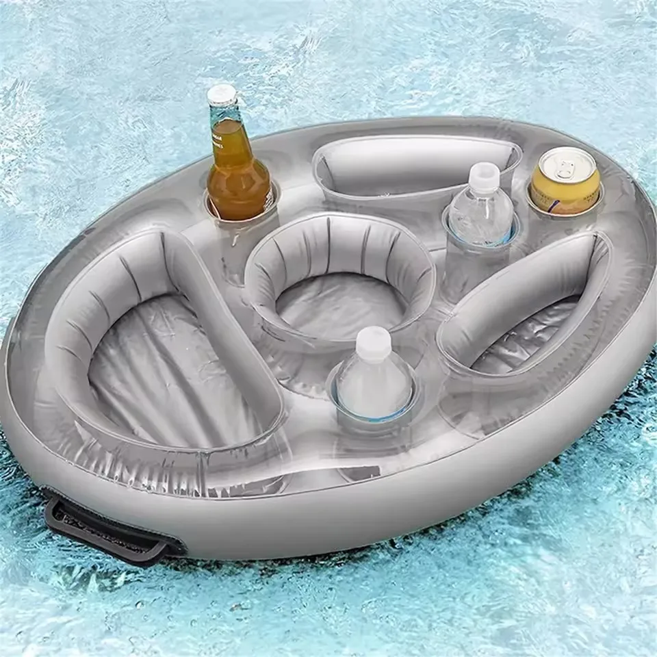 

Summer Sea Bucket Cup Holder Inflatable Pool Beach Swimming Play Family Party Float Beer Drink Tray Cooler Table Toy Accessories