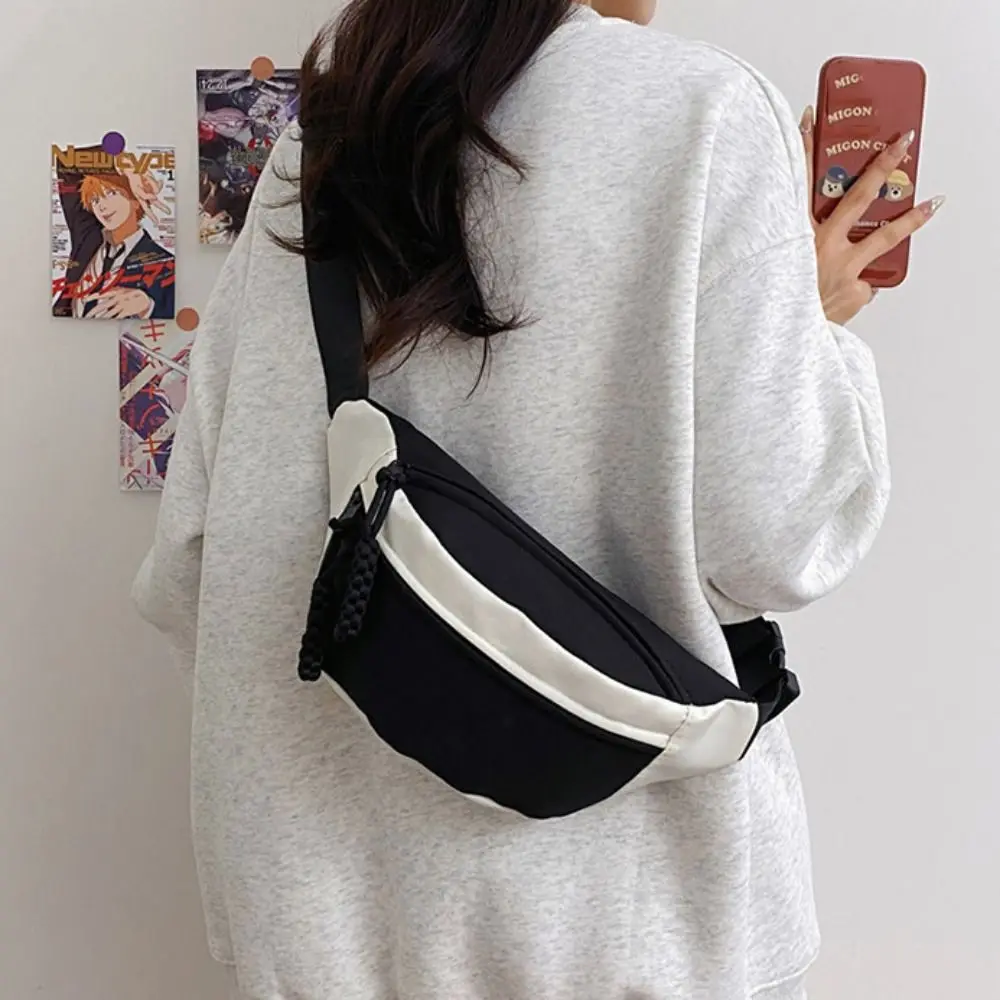 

Banana Bag Contrast Color Chest Bag Fanny Packs Half Moon Bag Crossbody Waist Pack Large Capcity Korean Style Running Waist Bag