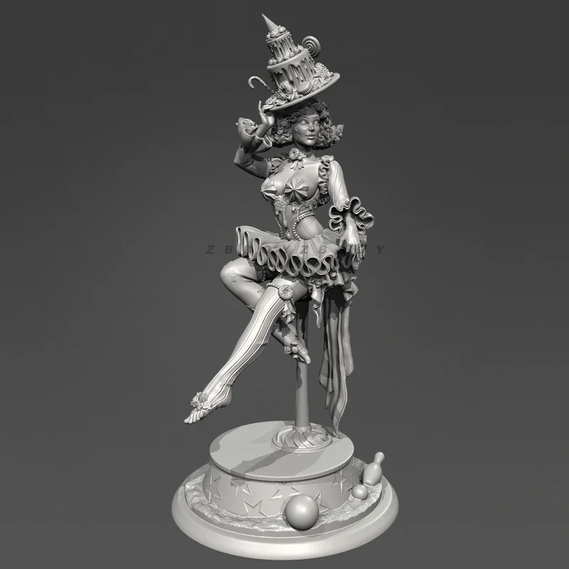

38mm 50mm 75mm Resin Model Figure Circus Performance Girl Gk Micro Miniature 3d Printed White Model Toy Unassembled Unpainted
