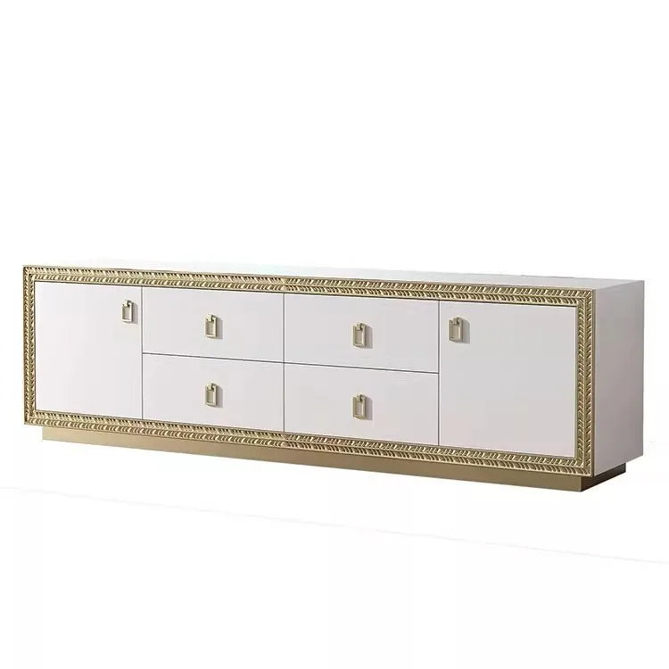 

Luxury villa light luxury TV cabinet high-end French cream wind large flat floor living room floor cabinet audio-visual cabinet