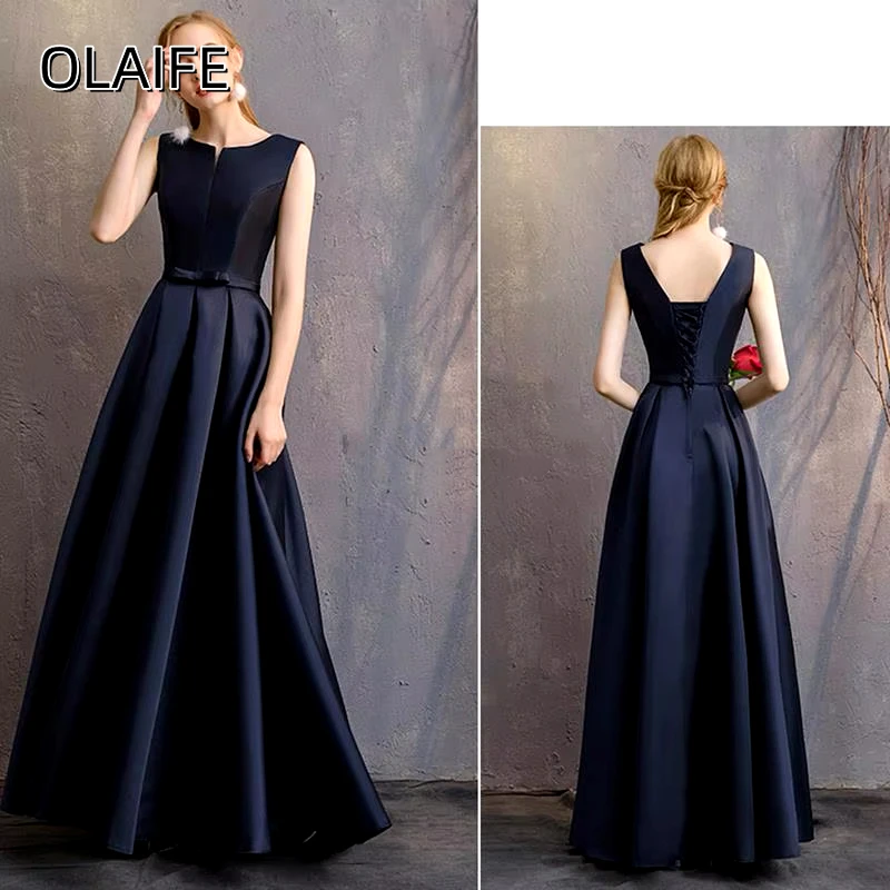 Formal Floor Length Sash Corset Elegant Long Prom Dresses Sleeveless Satin Evening Dressesплатье вечернее