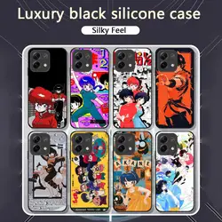 Classic girl ins Ranma Phone Case For Xiaomi Redmi Note 13,12,11, 10 Pro Plus S,  5G, 12S, Soft Black Phone Cover