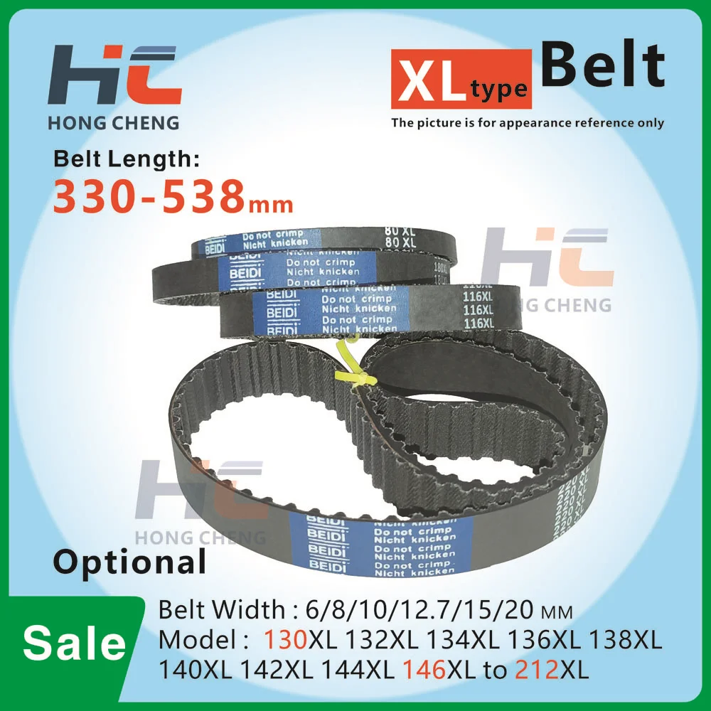 

length 330-538mm XL Timing belt 130XL 132XL 134XL 136XL 138XL 140XL 142XL 144XL to 212XL rubber Synchronous belt drive belt