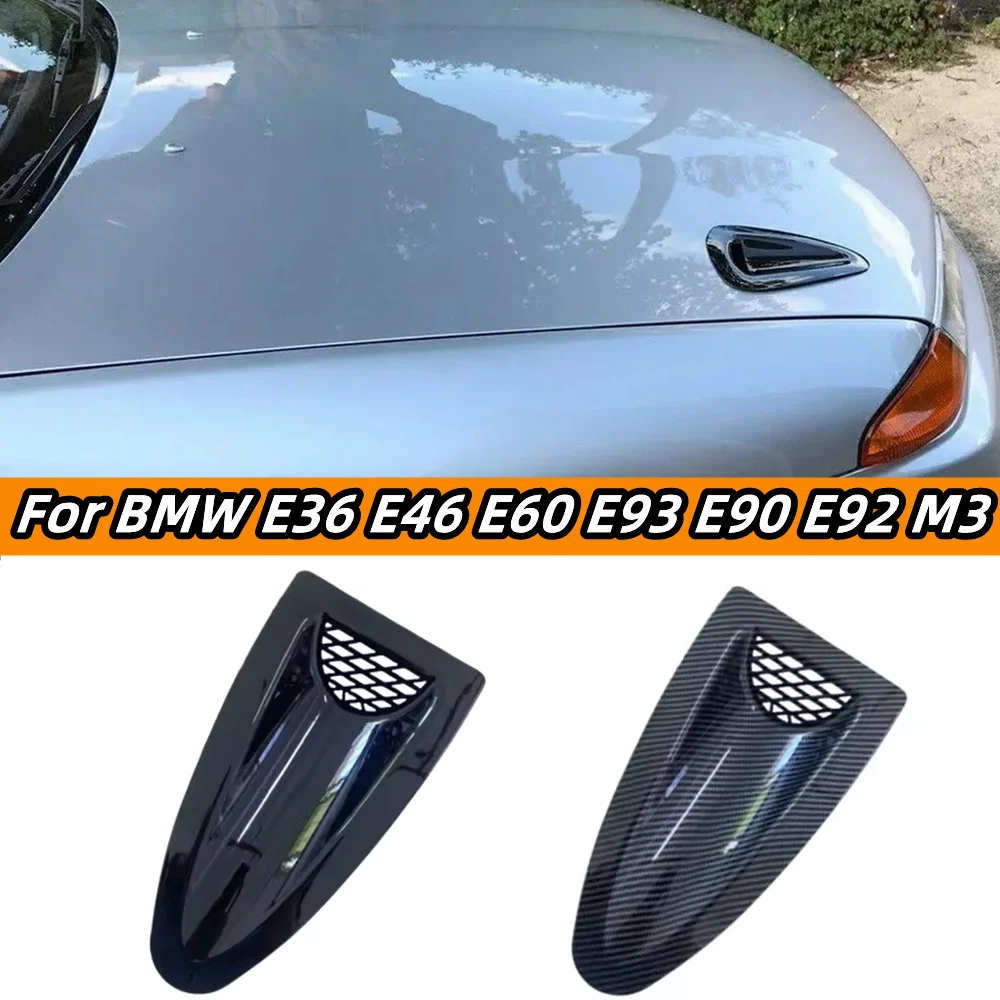 

For BMW E46 E90 E91 E60 E39 E36 E87 E92 E30 E34 E61 Engine Hood Vent Louvers Air Scoop Bonnet Vent Air Intake Cover Carbon Black