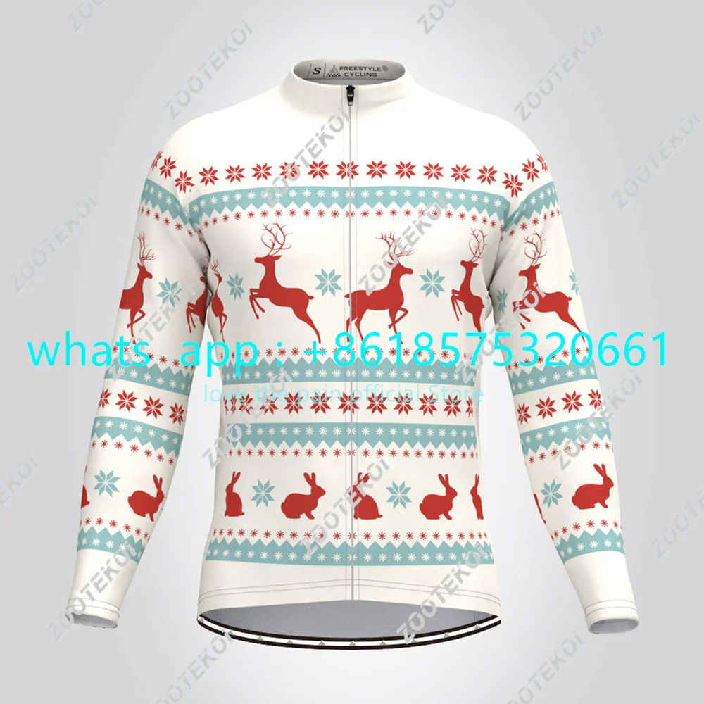 

Christmas 2023 Gifts Winter Men Cycling Long Sleeve Jacket Outdoor Sports Bicyle Mtb Thermal Coat Santa Cartoon Funny Clothing