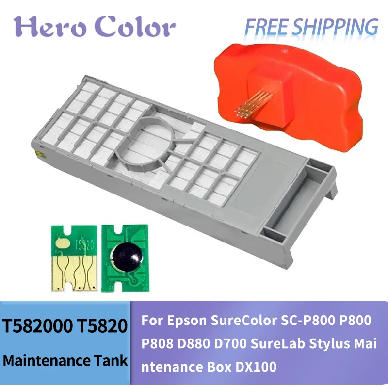 Nieuwe T582000 T5820 Onderhoudsinkttank Chip Resetter Kit Voor Epson Surecolor SC-P800 P800 P808 D880 D700 Surelab Stylus Dx1000