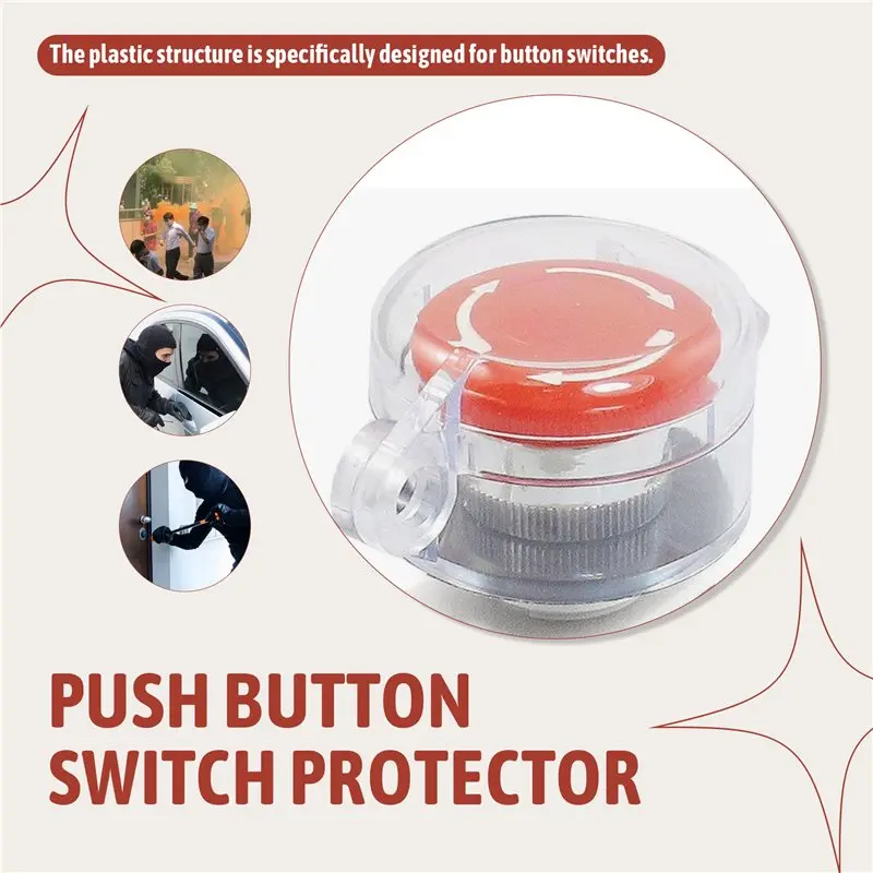 [NEWA64Z!】 Clear 22Mm Protective Cover Guard Case For Round Push Button Switch