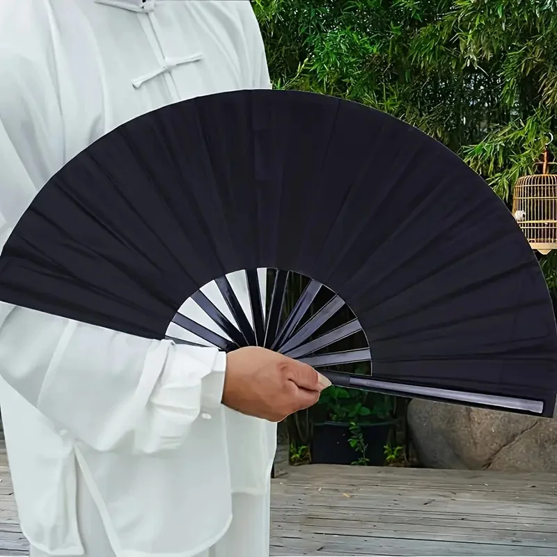 Large Kung Fu Sound Fan Plastic Bone Martial Arts Performance Elegant Hand Folding Stage Fan Opera Magic Props Summer Cool Fans