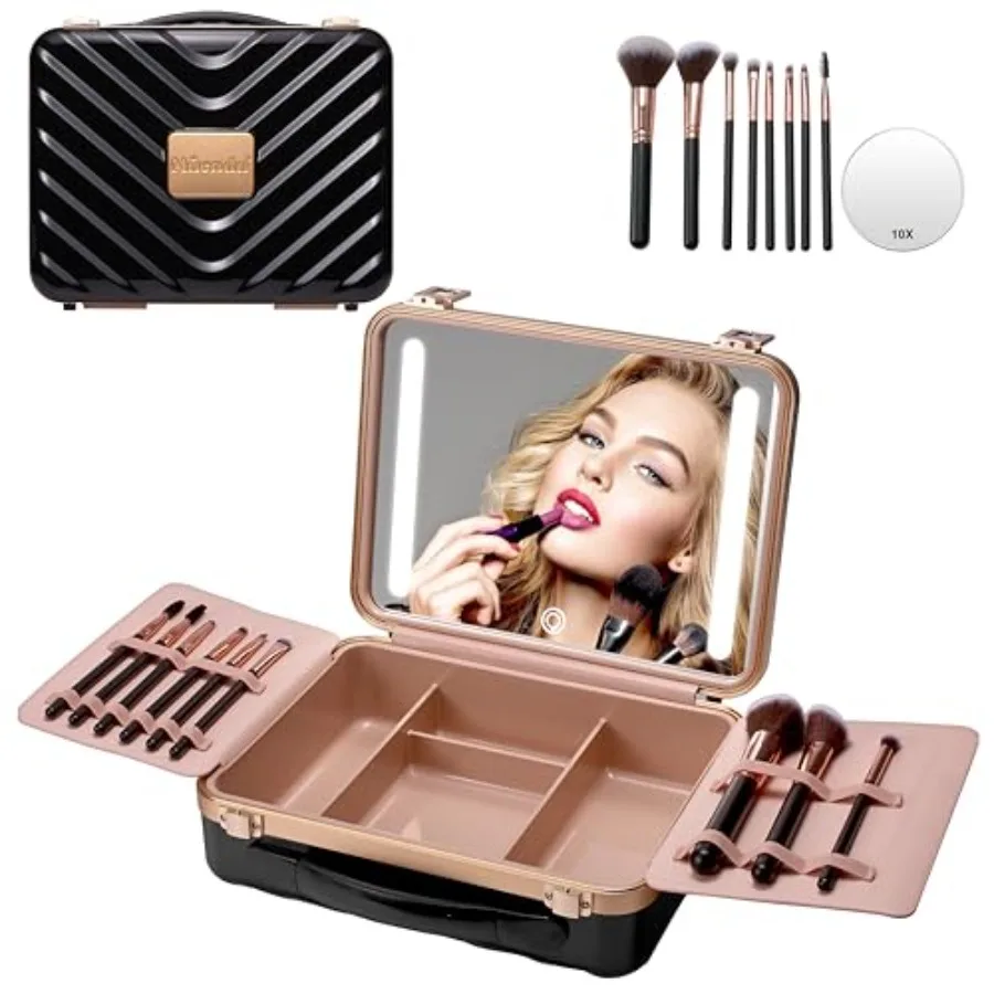 

Mocado Travel Makeup Ca wit Ligted Зеркало для макияжа ox wit 8, средства для макияжа и 10-кратное увеличительное зеркало, косметическое средство Ca Adjustale rigtn Make