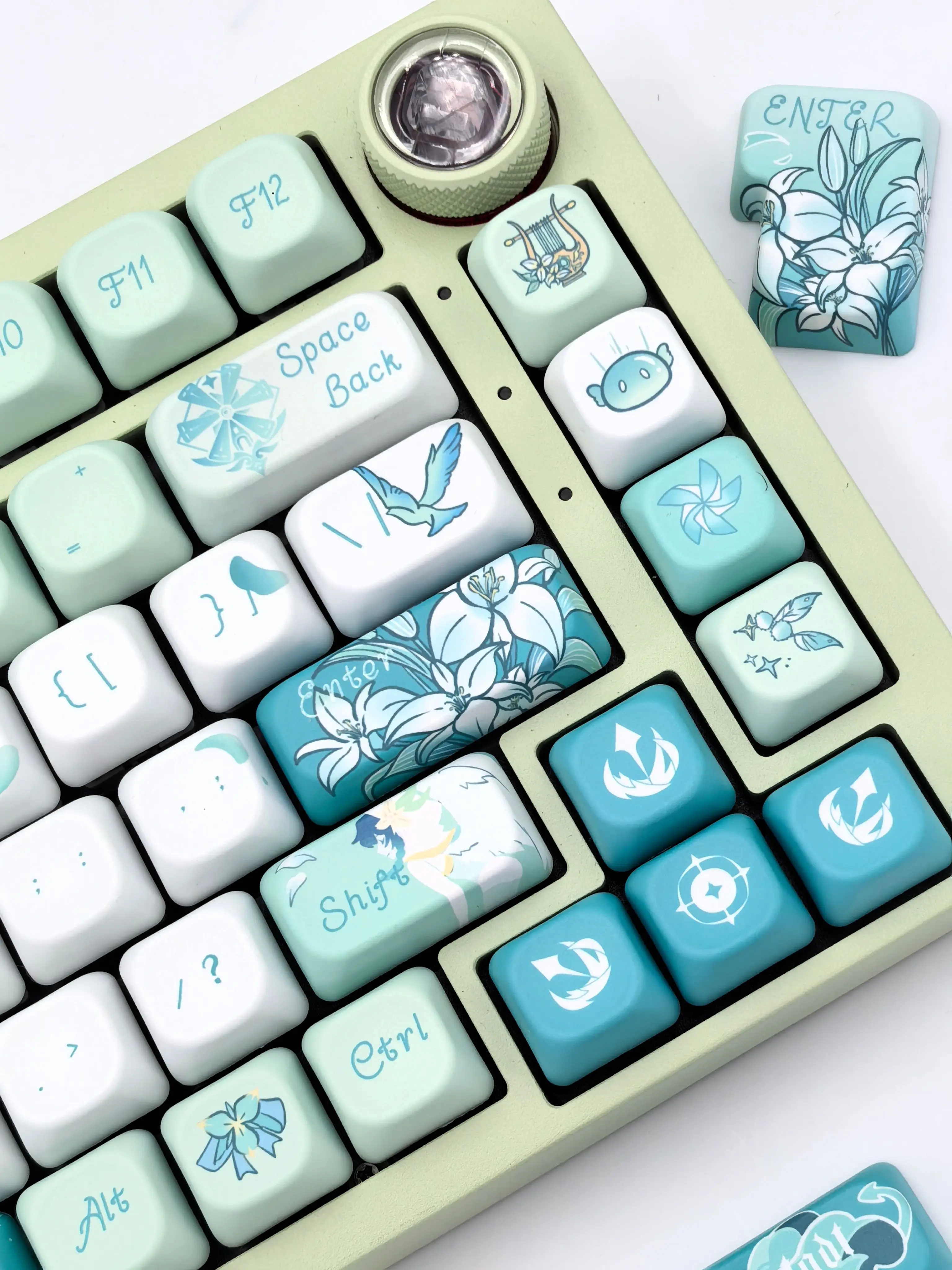140+ Keys Venti Keycaps Genshin Impac Anime Theme Keycap PBT Thermosublimation Cherry Profile Keyboard Caps Cosplay Doujin Gifts