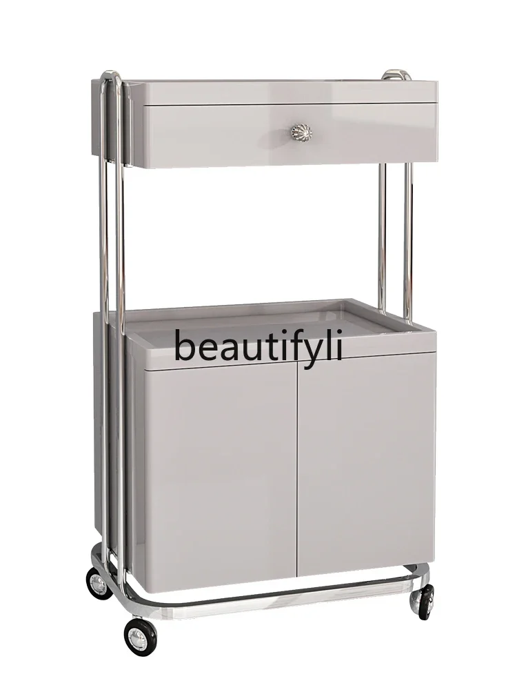 

High-end beauty car, light luxury shelf SPA tattoo embroidery, manicure, eyelashes, skin management trolley