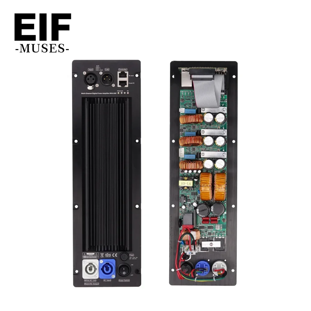 EIF AF3 Digital Built-in Power Module Class D Subwoofer Module Board 3*400W 8ohm Black Metal Professional Power Amplifier Module