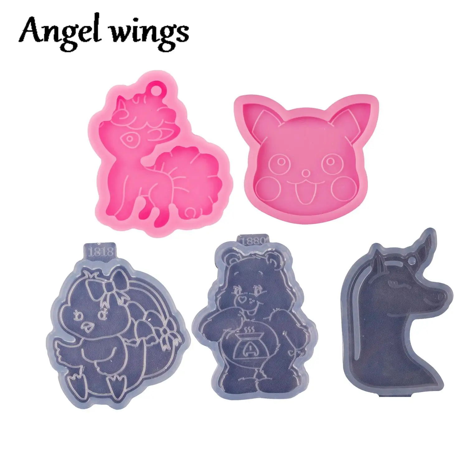 DY1880 Resin Epoxy Silicone Unicorn Horse Molds Rabbit Keychain Crafting Mold Chocolate Fondant Sugarcraft Bear Molds