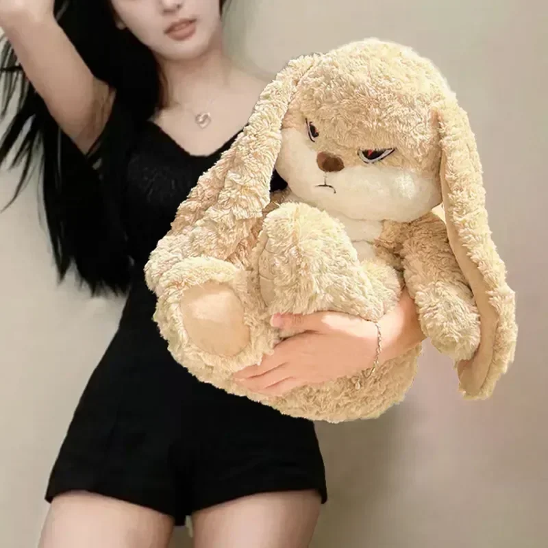 

55cm Angry Rabbit Plush Toy Long-Eared Rabbit Plush Toy Kawaii Rabbit Stuffed Animals Children's Birthday Christmas Gifts