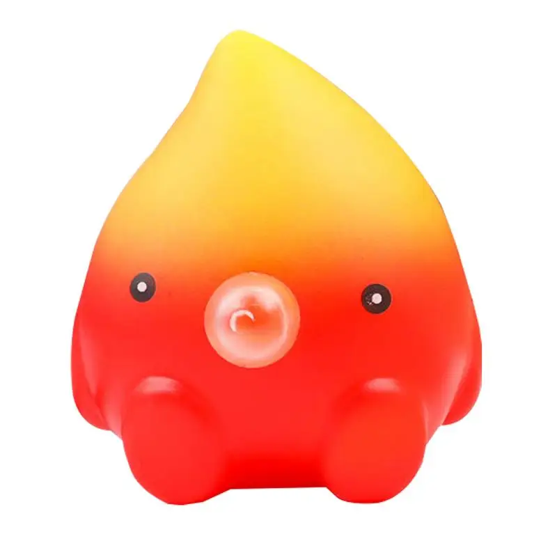 

Fire Doll Fidget Toy Cute Fire Doll Squeeze Toys To Relieve Stress 3.9inch Spit Bubble Small Fire Keychain For Children And