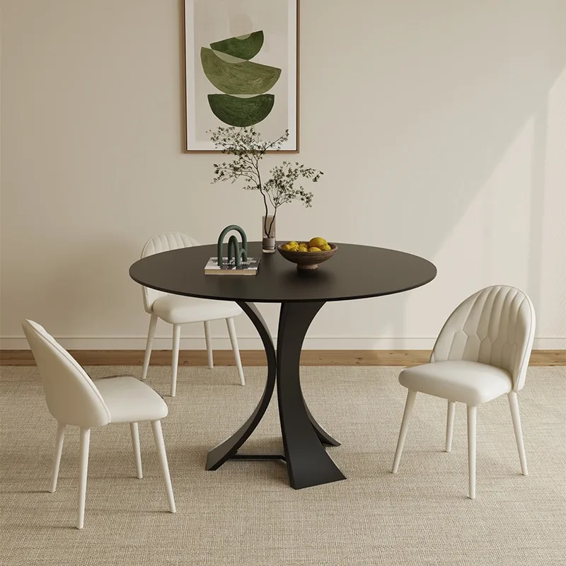 

Eating Round Dining Tables Black Design High Luxury Wooden Dining Tables Modern Space Saving Mesa De Comedor Home Furniture