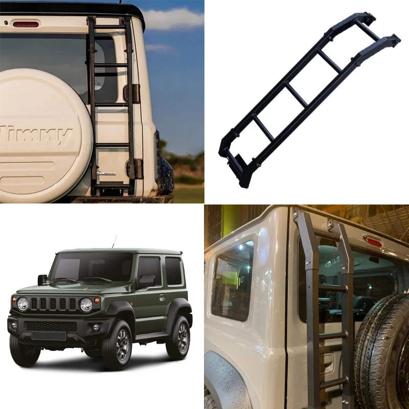 Escada Traseira para Porta-Malas Jimny, Kit de Escada para Porta Traseira, Rack de Alumínio para Suzuki Jimny JB64 JB74 JC74 2019-2026 3/5 Portas