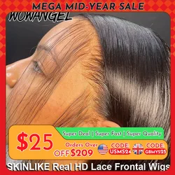 WOW ANGEL HD Lace Front Perücken 250 % 13x6 HD Lace Front Perücken Glattes Haar Unsichtbare HD Lace Melt Skin HD Lace Front Echthaarperücke