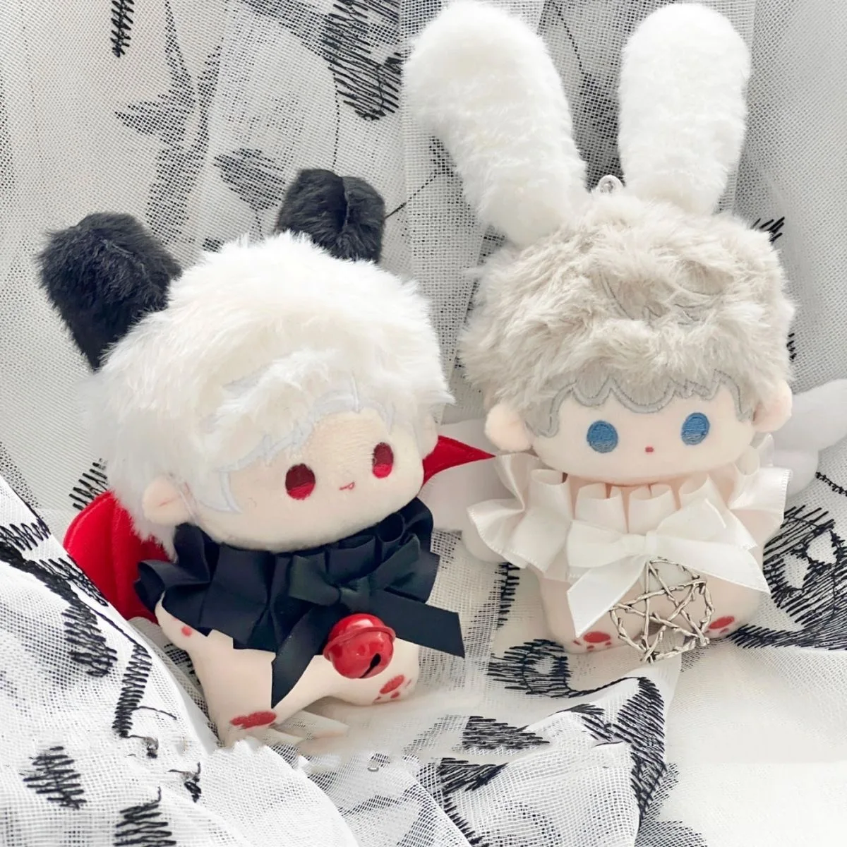 10cm Cotton Doll Clothes Accessories Angel Devil Cloak + Plush Rabbit Ears Head Set Wings Baby Doll Clothes