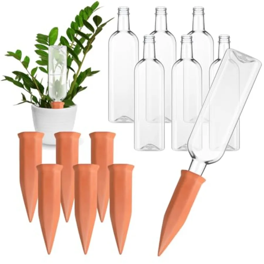 

Dandat Pcs 34oz Plant Watering Devices Include Terracotta Self Watering Spikes with 1000ml Plastic Bottles Slow Release Vacatio