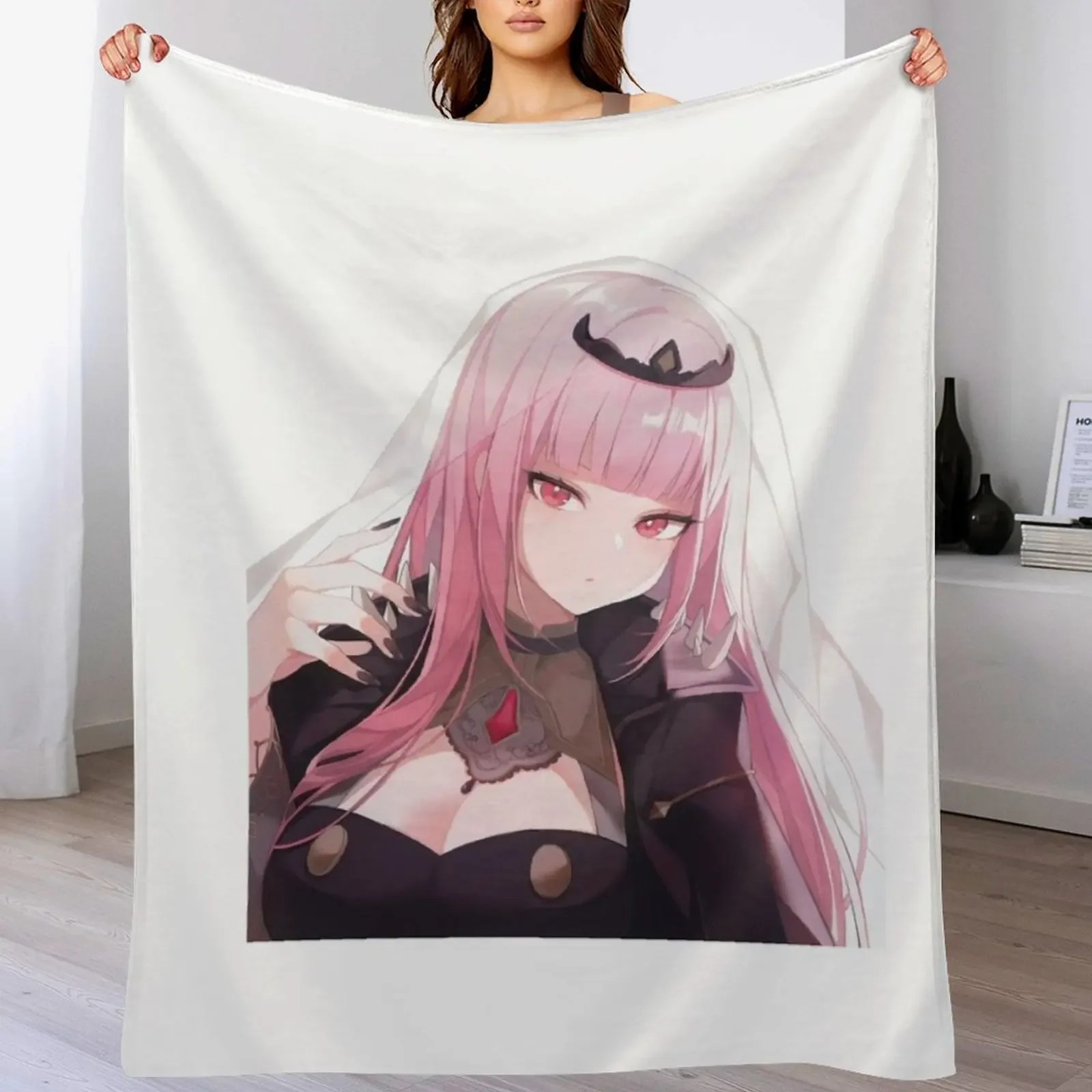 

Mori Calliope Throw Blanket Sleeping Bag Cute Plaid cosplay anime Furry Blankets