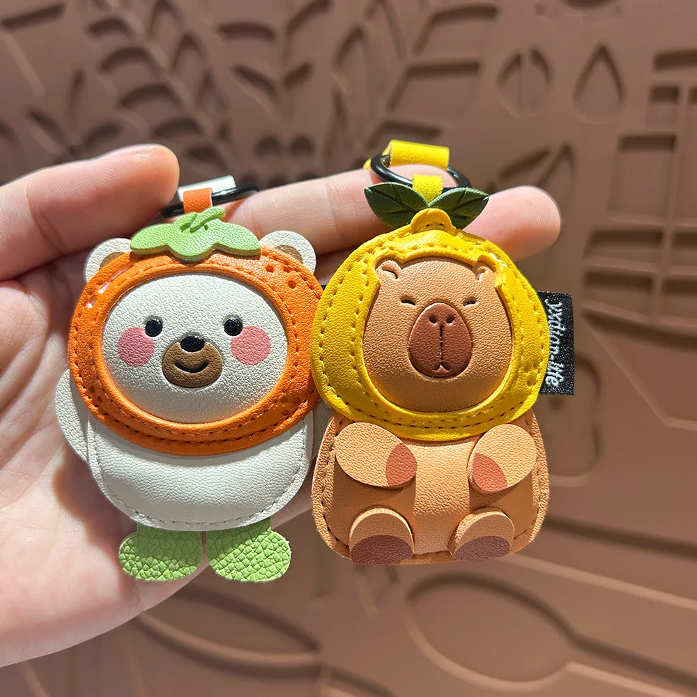 

Capybara Small Pendant Cartoon PU Leather Cute Animal Ornament Exquisite Couple Bag Charm Small Gift (Ideal as a Present)