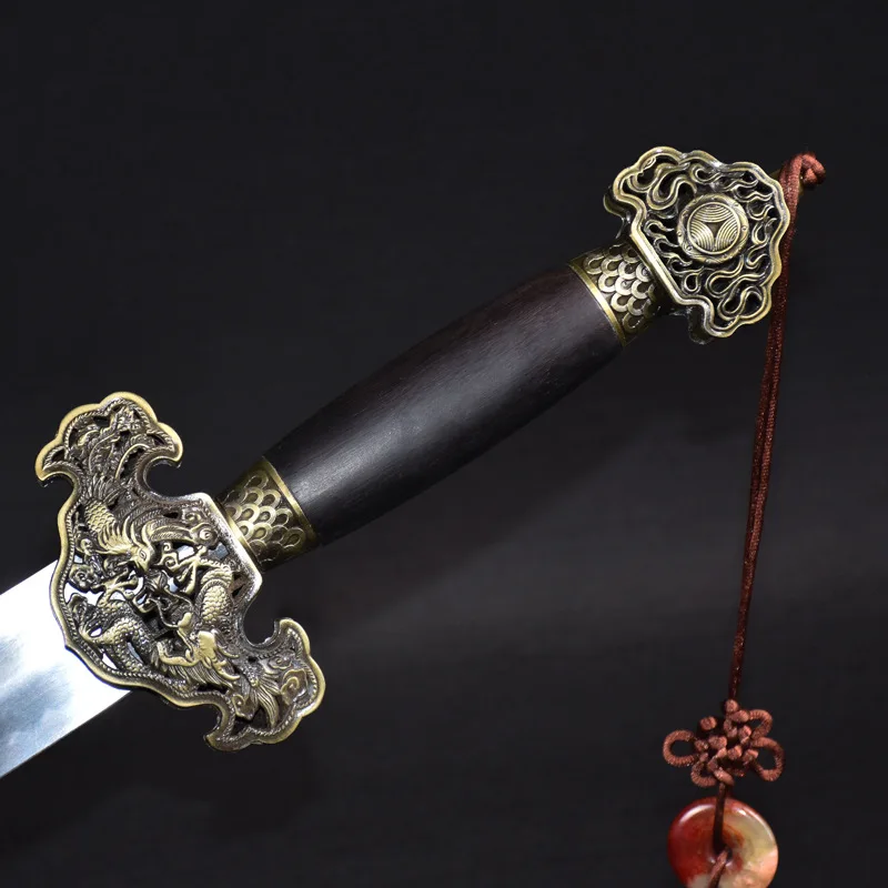 104cm medieval metal real sword carbon steel dragon and phoenix home-guarding and exorcising sword retro craft bearing sword