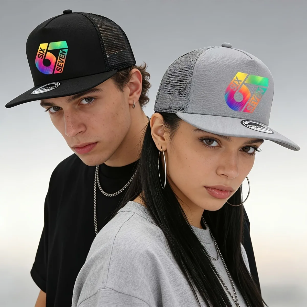 1pc Unisex 67 Printed Mesh Baseball Cap, Sunshade Featuring Breathable And Comfortable Design, Suitable for Outdoor ,Daily Wear