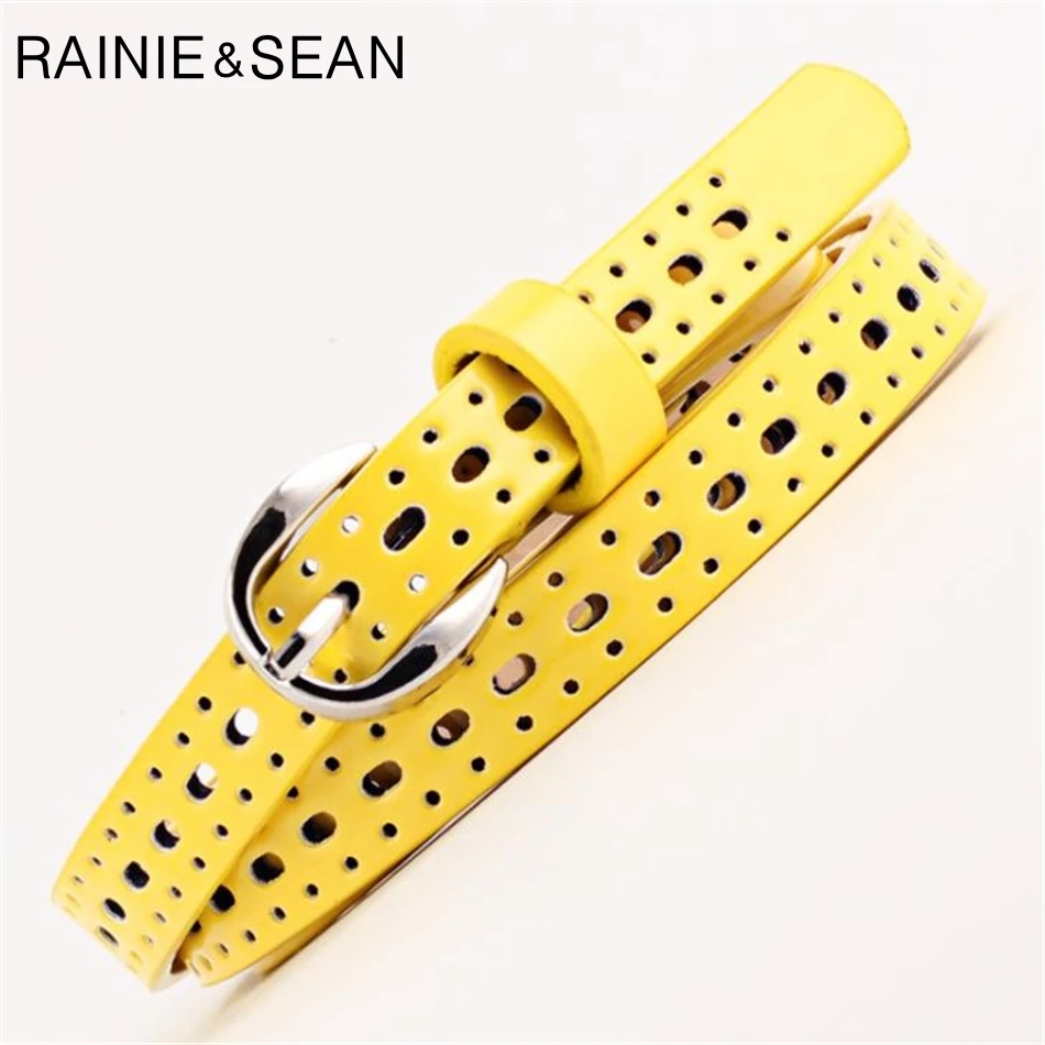 الوردي النساء حزام الجوف خارج بولي Leather الجلود Royalblue حزام المرأة الكورية السيدات عادية تصميم جديد الصلبة رقيقة حزام جلد للجينز