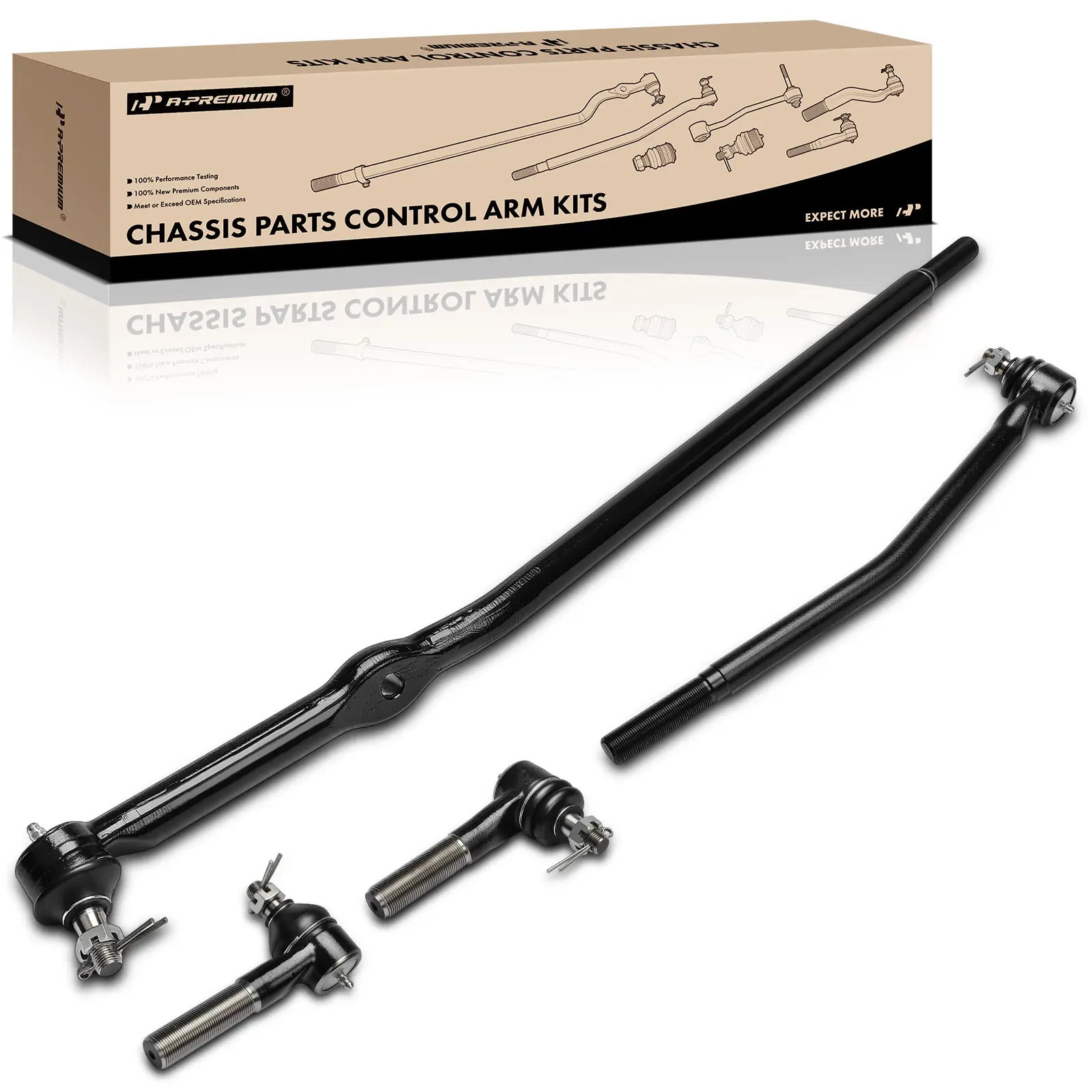 A-Premium 4x Front Inner & Outer Tie Rod End for Ford E-150 E-150 Club Wagon 2003-2005 E-150 Econoline 1992-2002