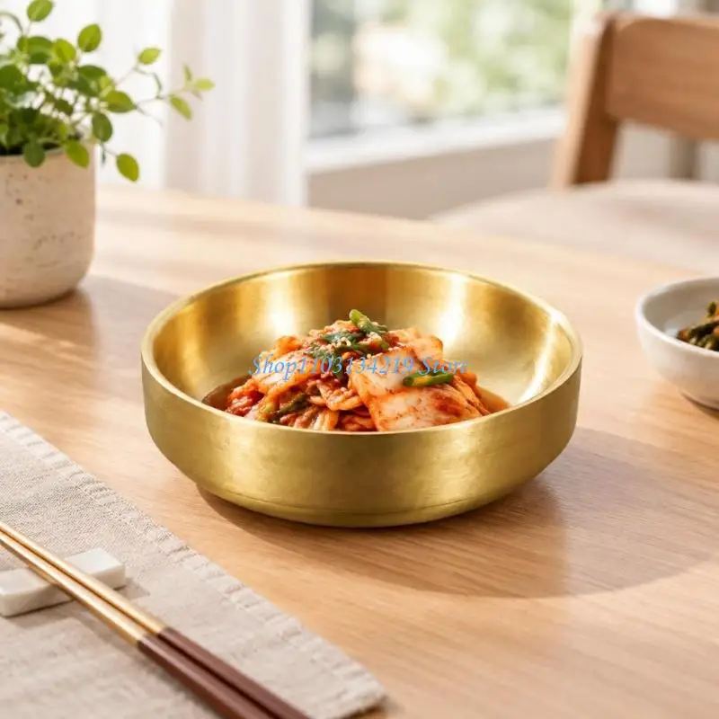 N5KC Korean-Style Serving Bowl with Rounded Lip, 304 Steel Tableware for Accompaniments, Dipping Sauces, and Small Servings