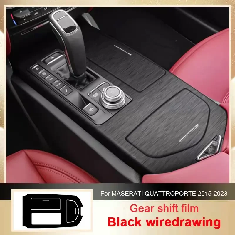 For MASERATI QUATTROPORTE 2015-2023 Car Carbon Interior Sticker Window Lifting Panel Decal Gear Door Protective Film Accessory 3