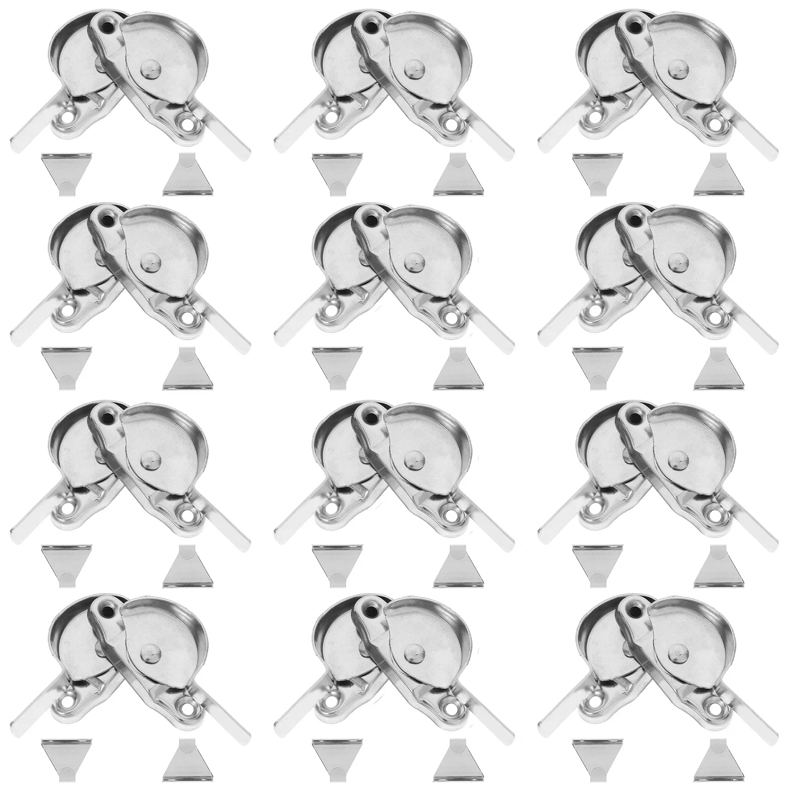 

12 set Crescent Lock Window Lock Stainless Steel Anti-Theft Hardware For Home Security Door Window Buckle Left Right Short Hooks