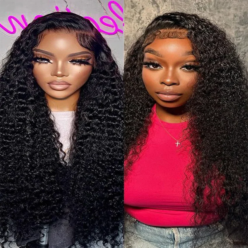 

44 Inches 13x4 Lace Frontal Human Hair Wigs Deep Wave 13x6 Water Curly Remy Lace Front Wigs Preplucked Hair For Women On Sale
