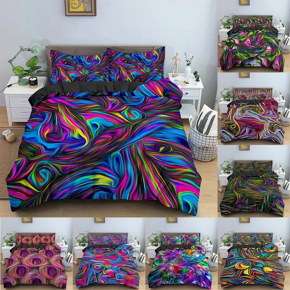 

Abstract Duvet Cover 3D Pattern Printed Bedding Set Double Twin Queen King Size Quilt Cover With Pillowcase For Bedroom