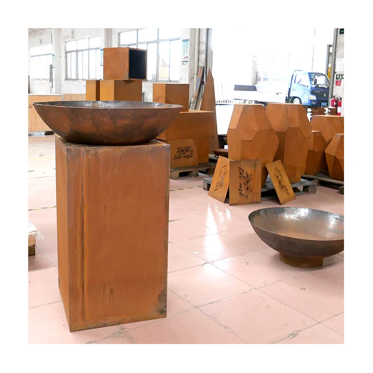 Outdoor Brazier BBQ Fire Pit Metal Square Corten Steel Fire Pit Bbq Brazier