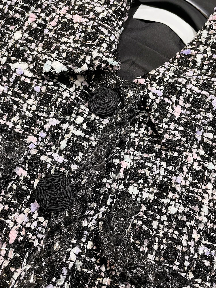 A-Linie mit hoher Taille, Dr. Bla und weiß karierter Wollrock mit Umlegekragen, Retro-Pendel-Strickrock für Damen