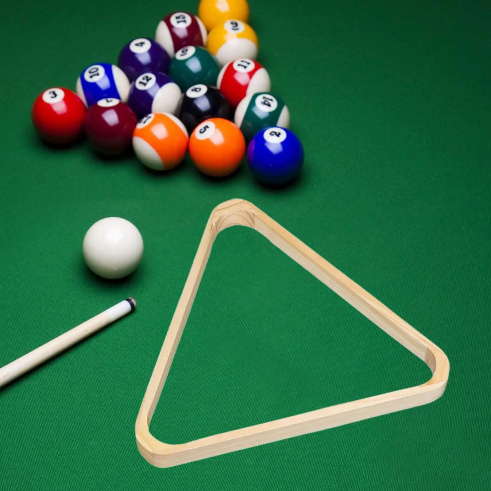 

Portable Wooden Billiard Rack Triangle Organizer Sports Table Accessory Holder for Billiards Bar and Game Room Supplies