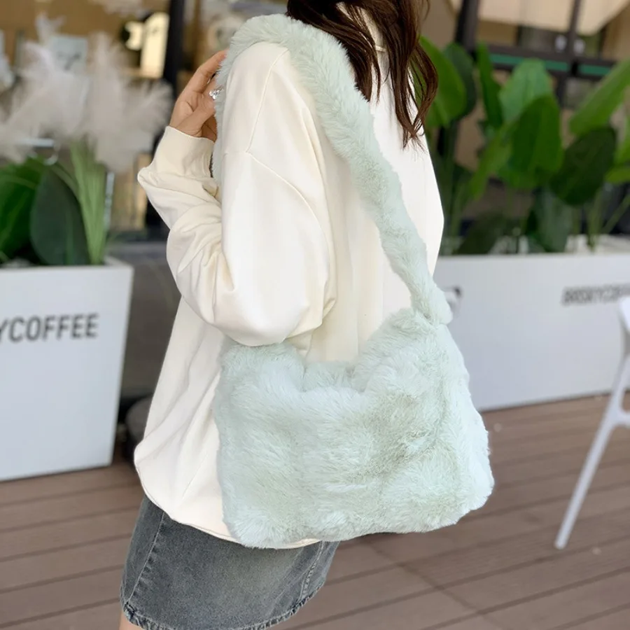 

Осень и зима, новая плюшевая сумка-тоут для пожилых людей, женские сумки через плечо на одно плечо