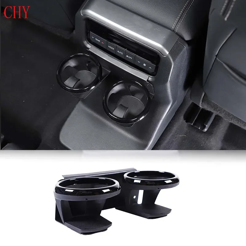 1 قطعة الكربون الصلب الأسود لتويوتا لاند كروزر برادو 250 LC250 2024 + صندوق ذراع السيارة الخلفي حامل أكواب الماء الملحقات الداخلية #6