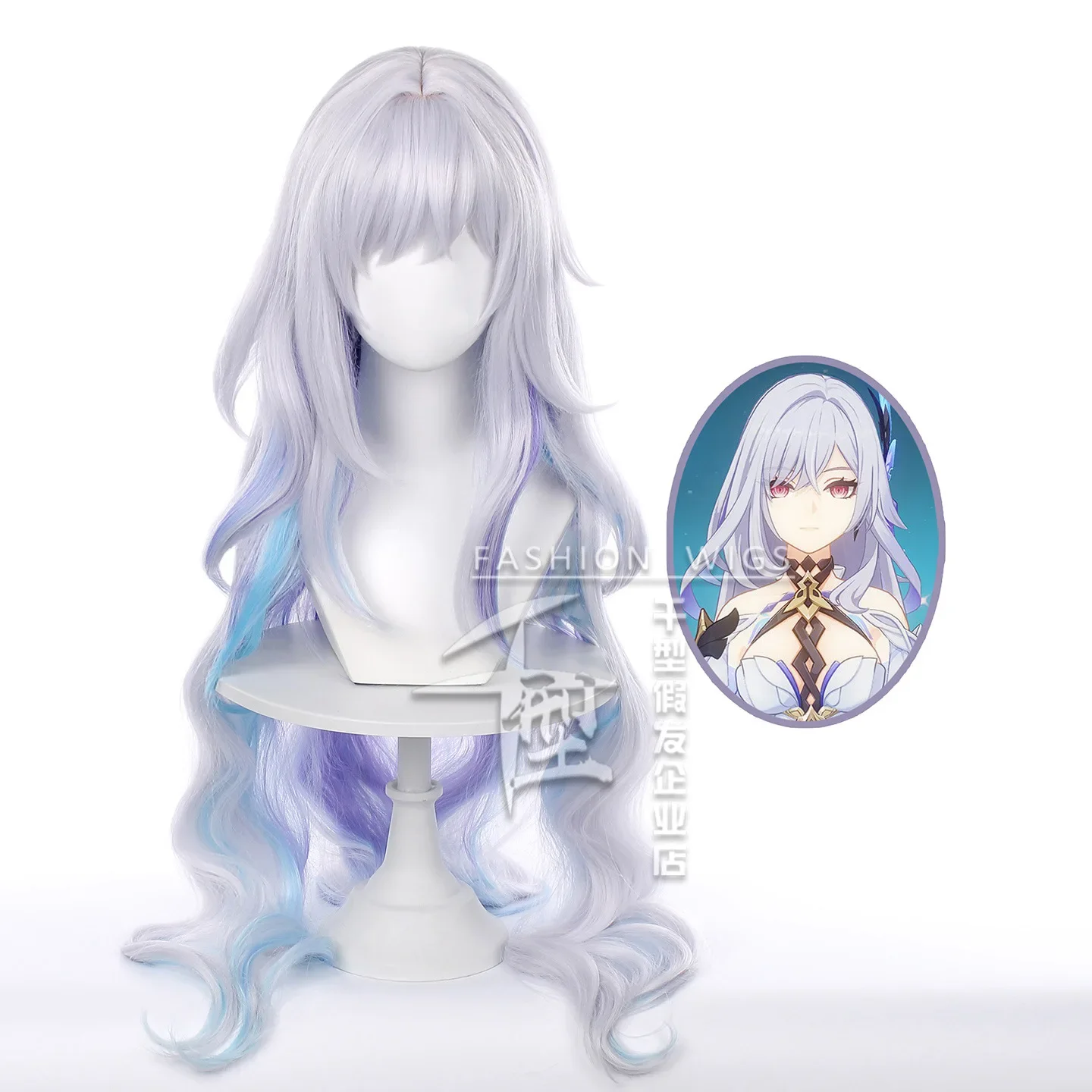 Skirk Genshin Impact Parrucche Cosplay Viola Chiaro 100 cm Capelli Lunghi Ricci Comic-con Party Dress Up Parrucca Uomo Donna Accessori Costume