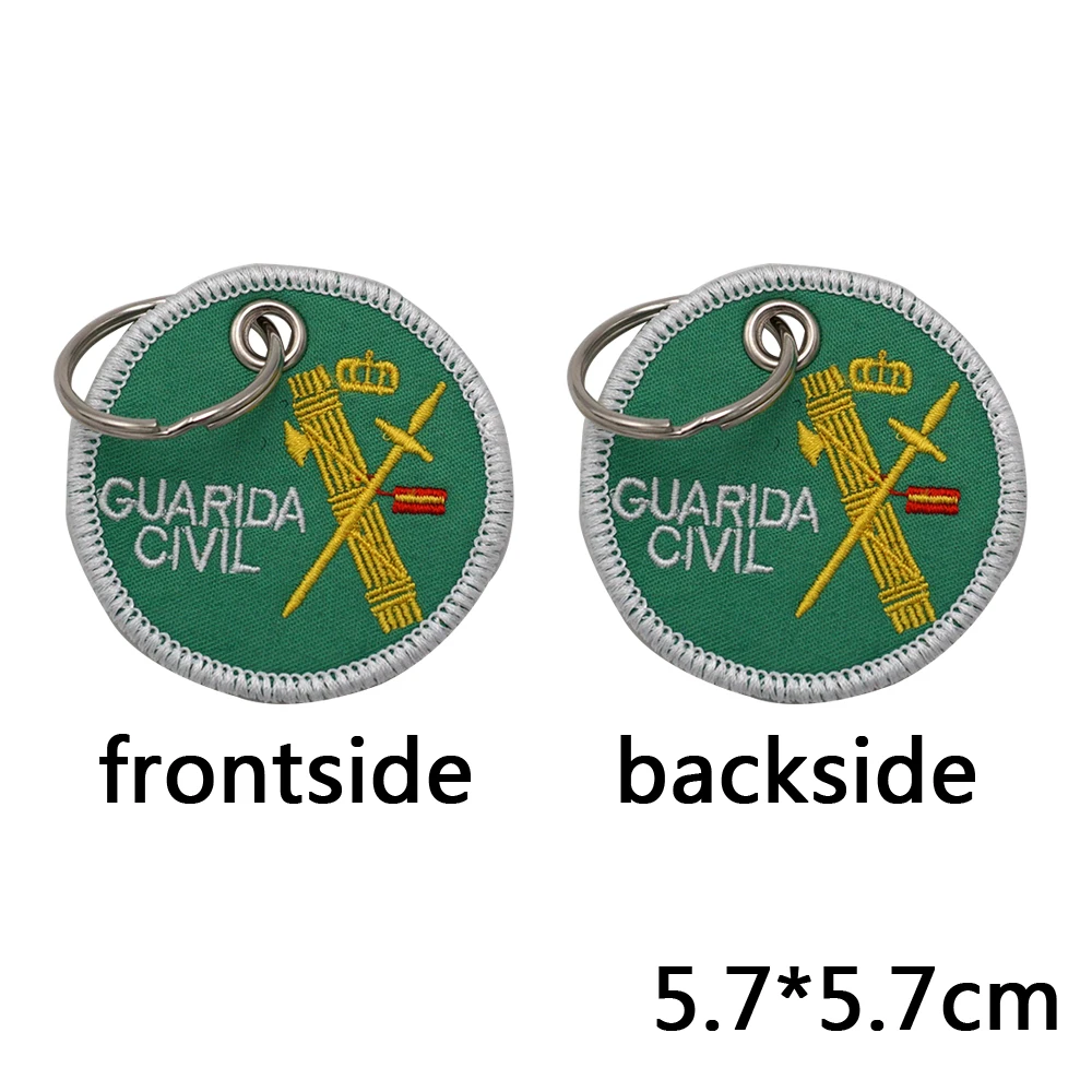 Spain Guardia Civil Embroidery Keychain with Keyring