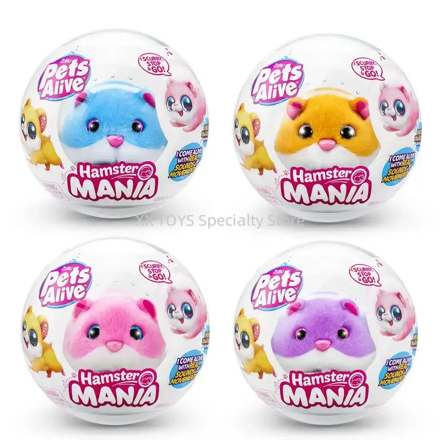 

ZURU Pets Alive Hamster Mania Series Electronic Pet Simulated Running Hamster Interactive Electric Plush Toys Girl Birthday Gift