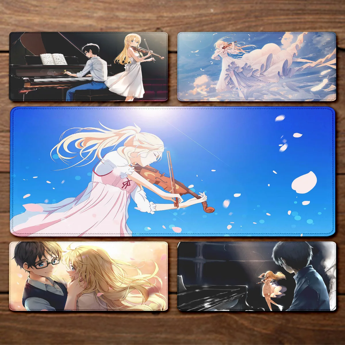 

Hot Anime Your Lie In Apriles teclado Mouse Pad Internet cafe game mat extra large computer keyboard mat Anime rubber MousePad