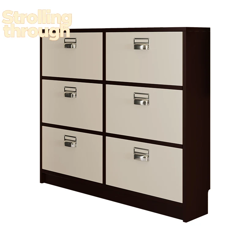 

Средневековый шкаф для обуви, узкий тонкий шкаф для хранения в прихожей, бесплатная установка встроенной системы хранения.